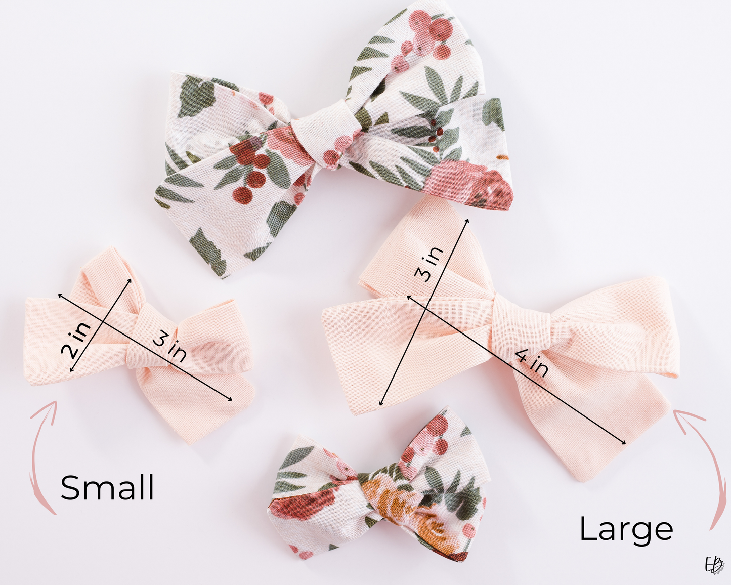 Floral Berry Hand tied Bows