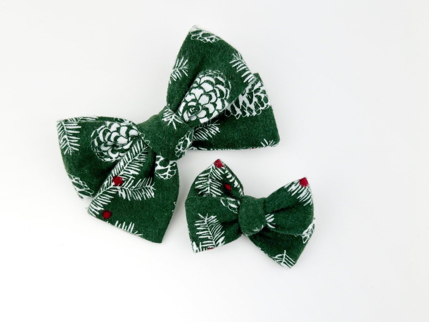 Evergreen Flannel Bows
