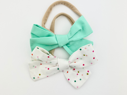 Teal Party Confetti Bows