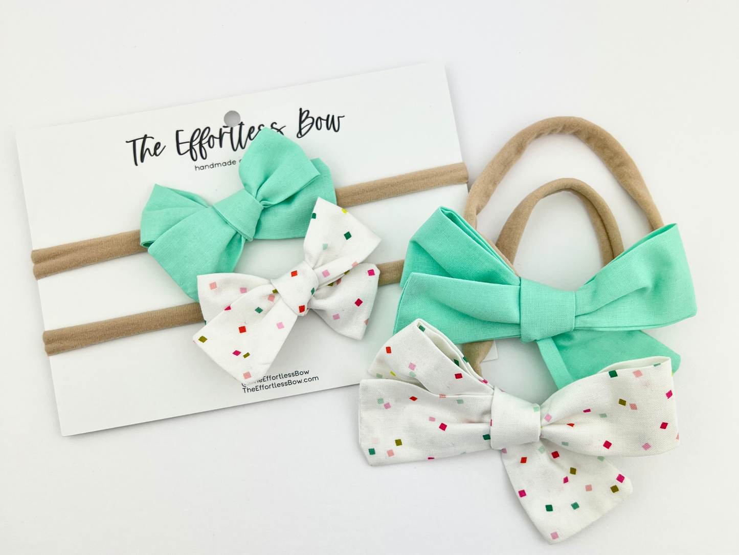 Teal Party Confetti Bows