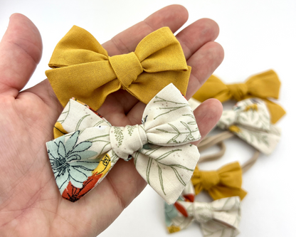 Mustard & Creamy Fall Floral Bows