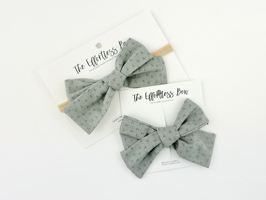 Grey with Deep Dots Hand tied bows
