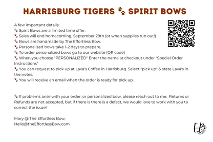 Harrisburg Tigers 🐾 Spirit Bows
