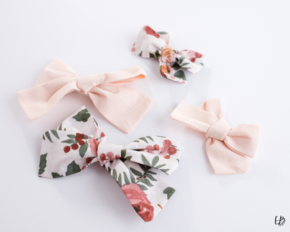 Floral Berry Hand tied Bows