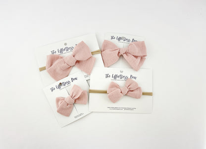 Pink Muslin Bows for baby